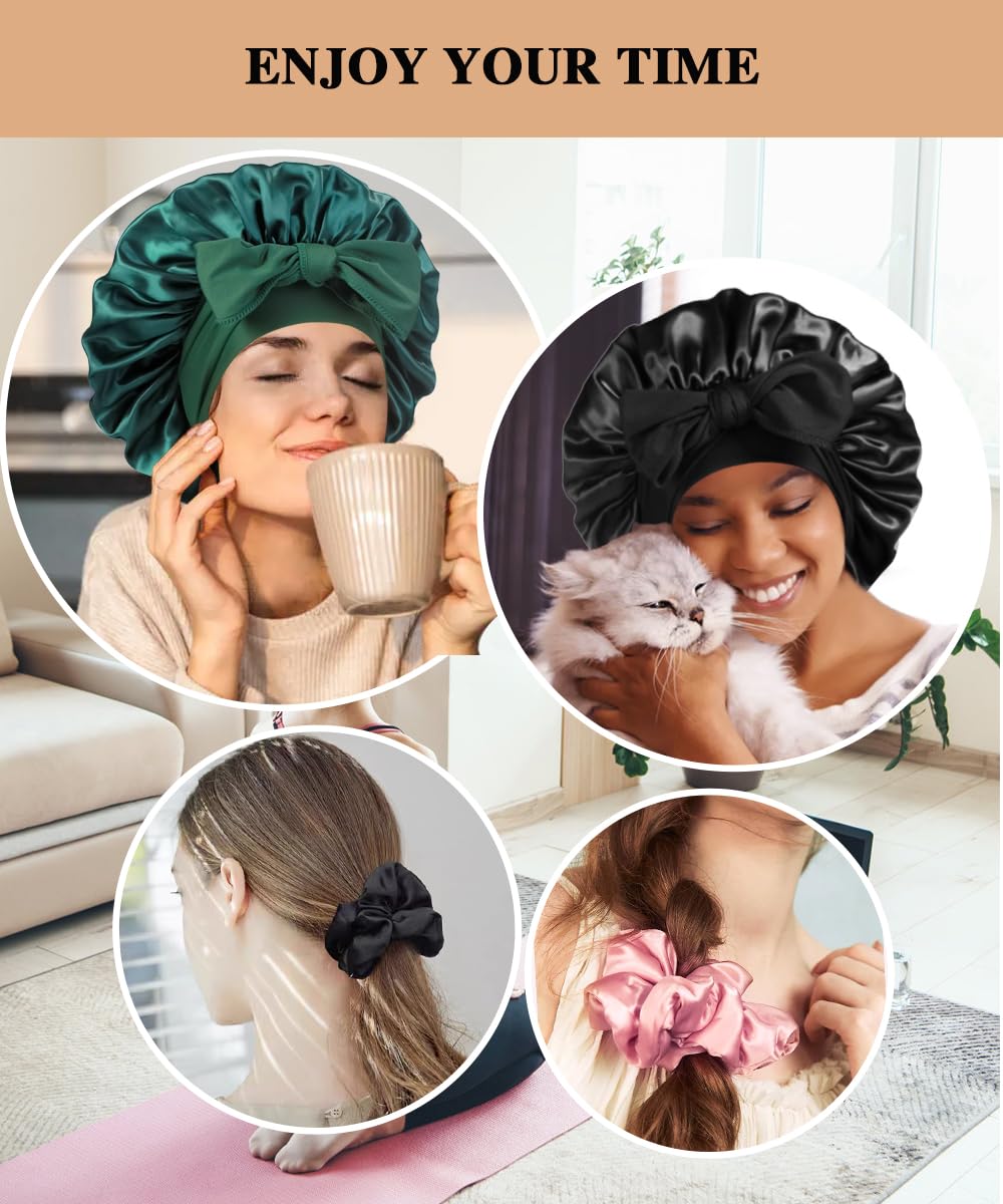 Bonnet de sommeil large Heniho pour tresses et boucles