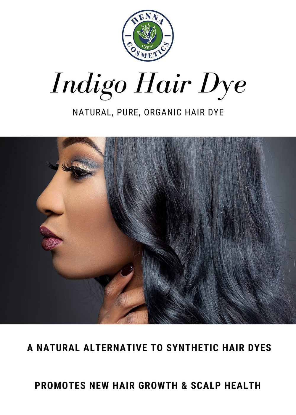 Application facile avec Henna Cosmetics Cypri sur cheveux, teinte naturelle et durable.
