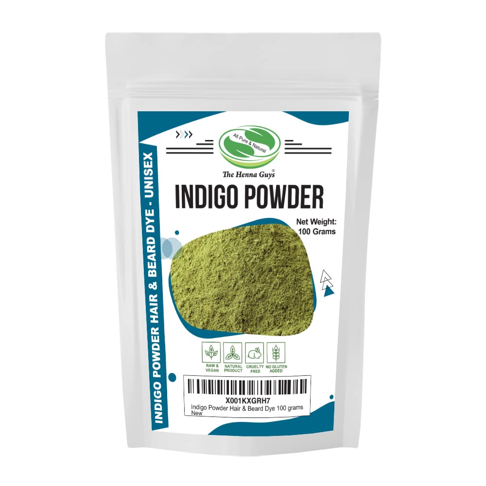 The Henna Guys indigo-couleur-cheveux-gris, couverture naturelle sans produits chimiques.