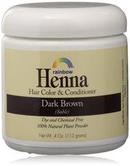 Henné Rainbow persan brun foncé, bouteille: couleur naturelle et homogène pour cheveux.
