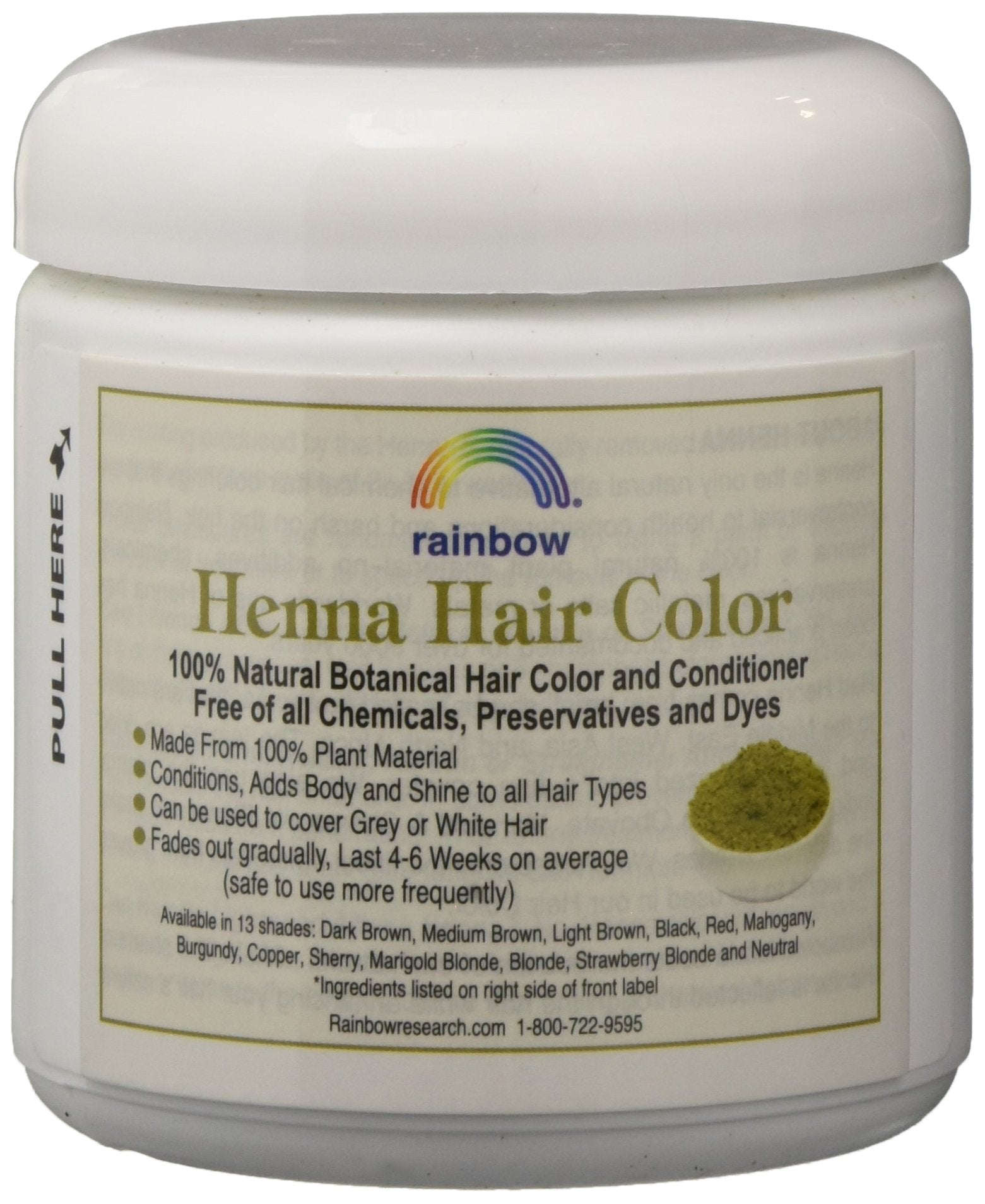 Henné Rainbow persan brun foncé, emballage: instructions claires et aspect élégant.