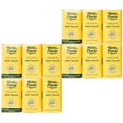 Heno de Pravia — ensemble de 4 packs de savons, prêt pour usage quotidien.