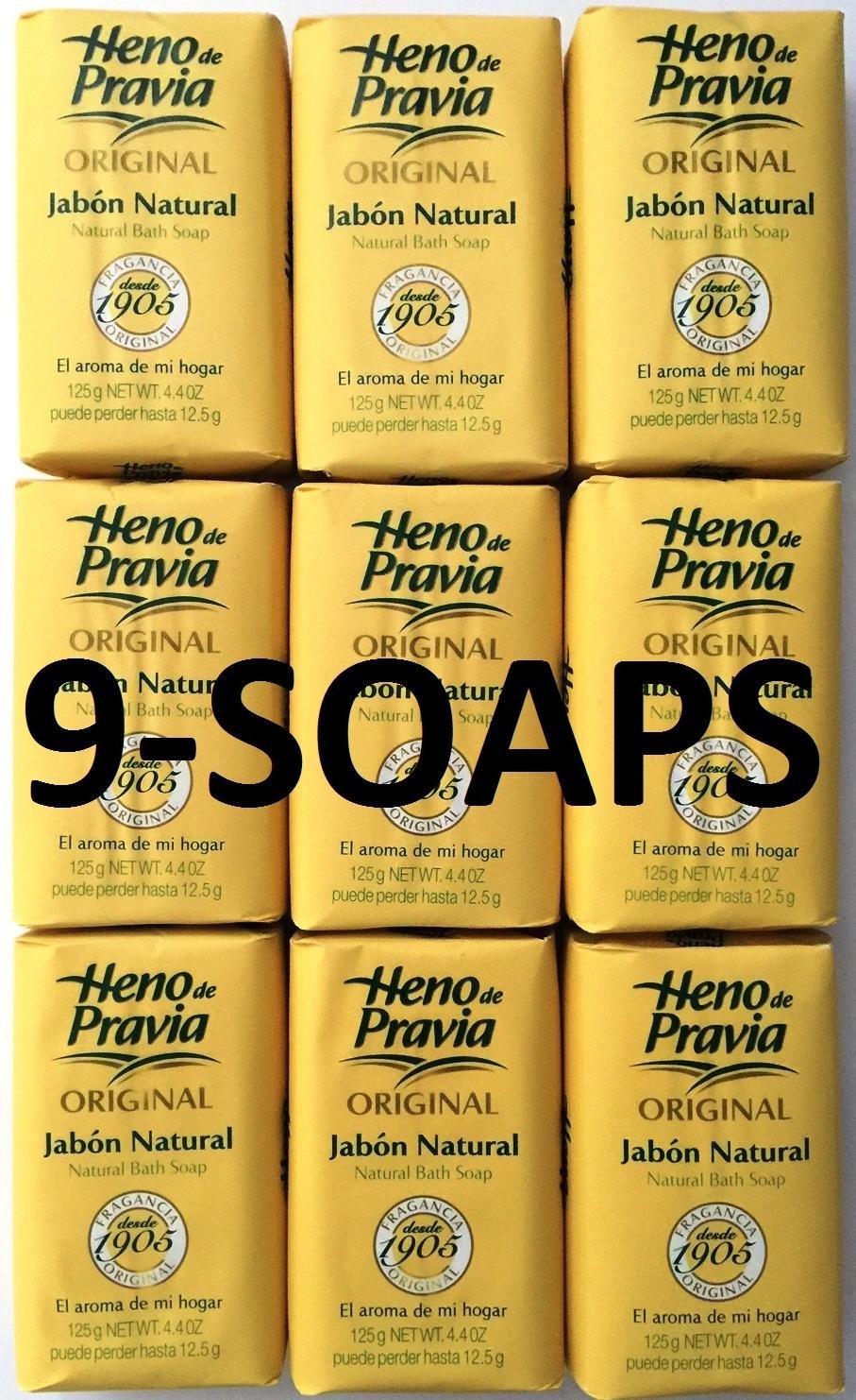 Heno de Pravia Savon Original, barre parfumée rappelant les prairies, parfaite pour une douche quotidienne.