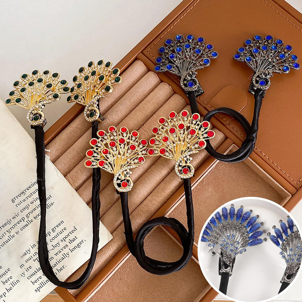 Broche chignon cristal paon Heogacinlia ajoute une touche luxueuse.