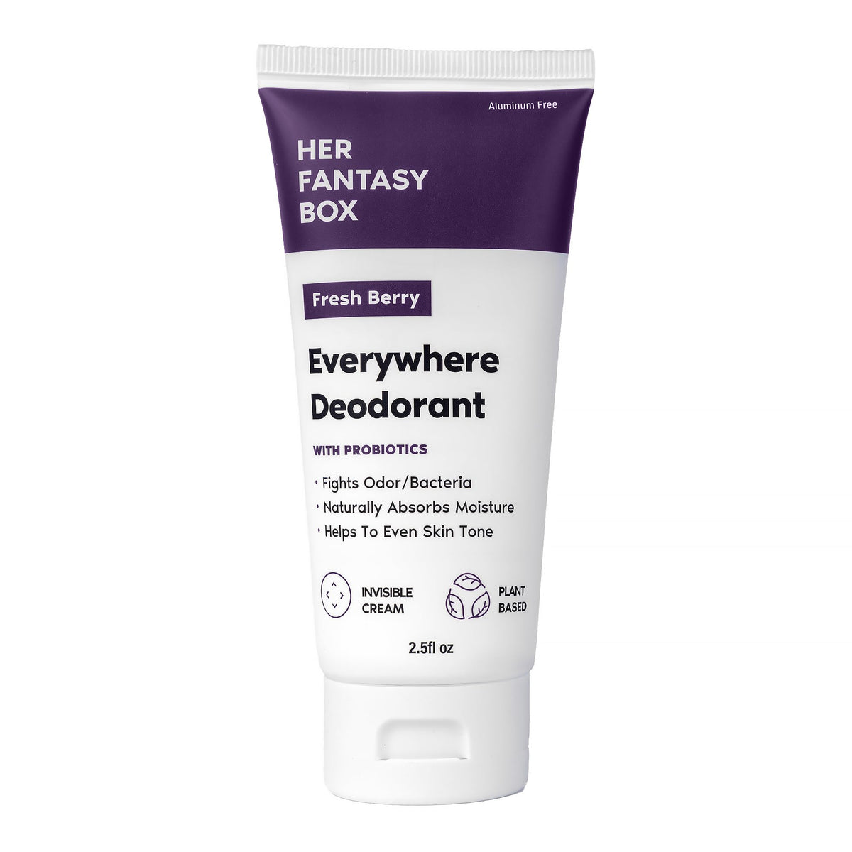 Her Fantasy Box Déodorant, bouteille framboise, fraîcheur durable toute la journée.