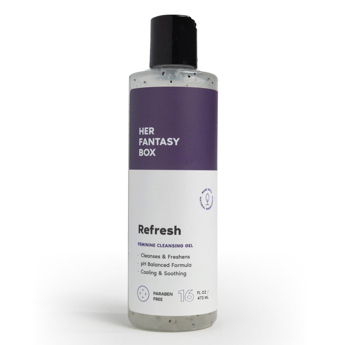 Her Fantasy Box Refresh Bouteille: flacon élégant pour le soin intime quotidien.