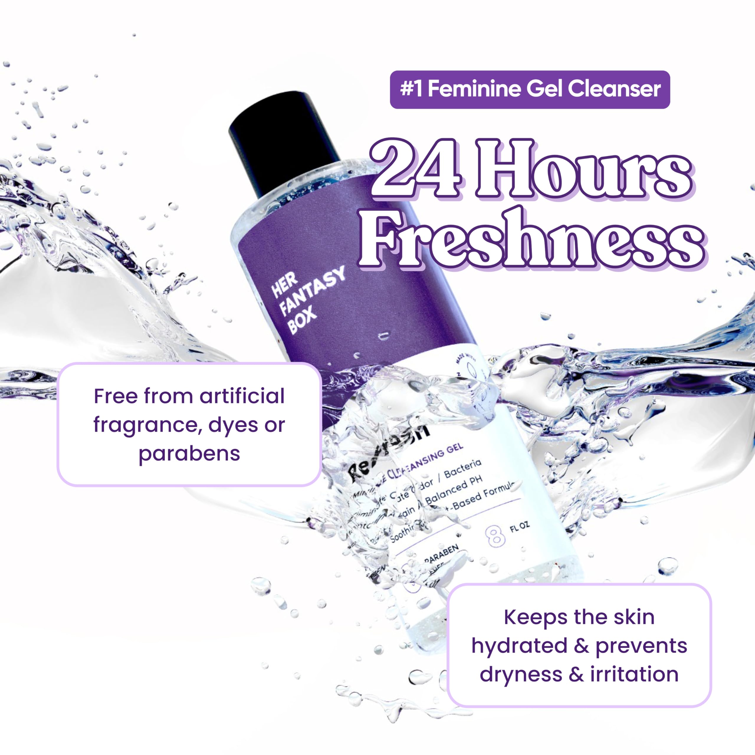 Her Fantasy Box Refresh cucumber extract closeup for soothing botanicals