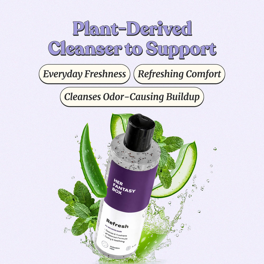 Her Fantasy Box Refresh foamy lather delivers gentle cleansing