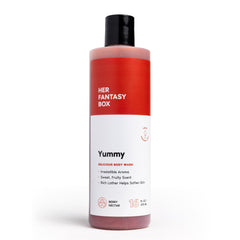 Her Fantasy Box Yummy – Bouteille élégante et parfum fruité, pour une expérience douche gourmande.
