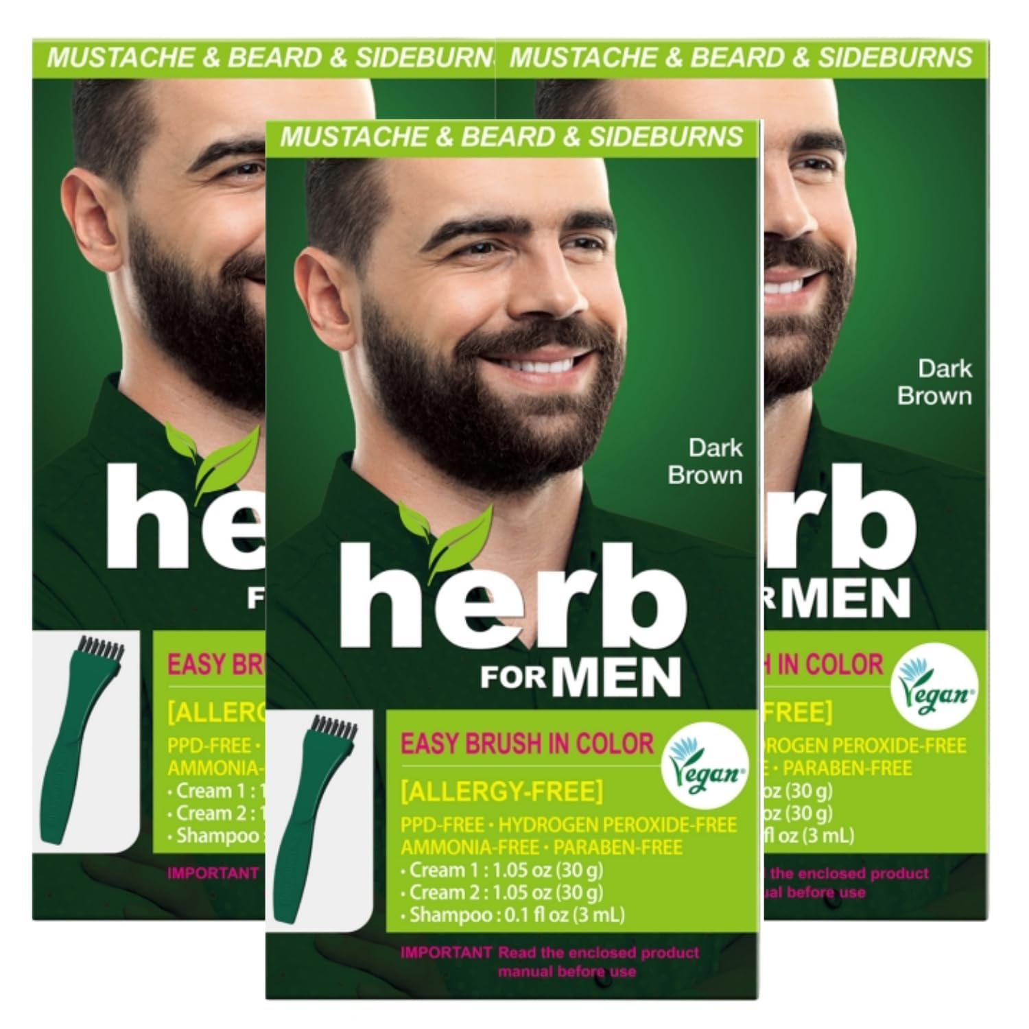 Herb Speedy Coloration moustache et barbe creme couleur douce pour peau sensible