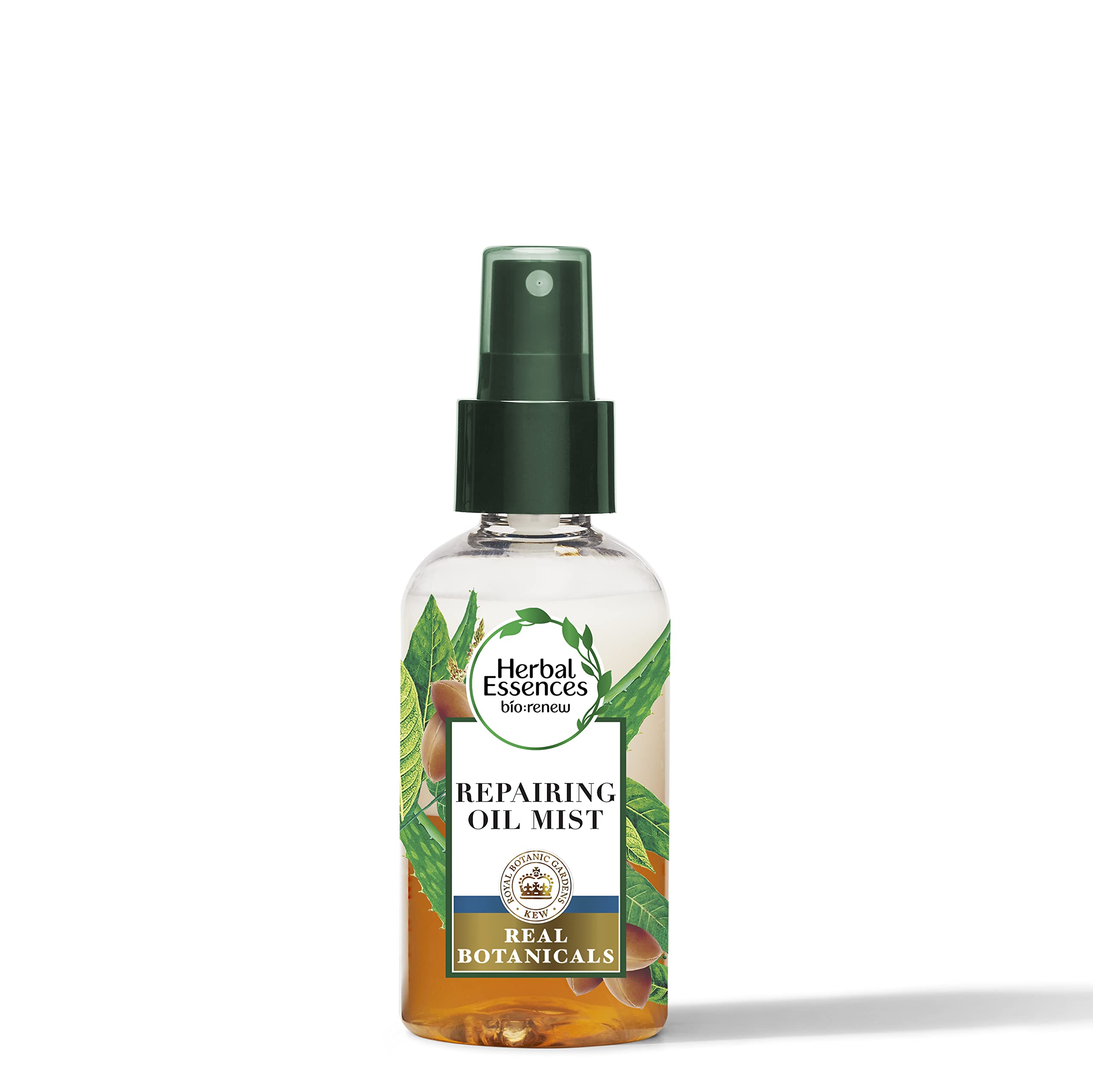 Bouteille Herbal Essences Bio Renew, brume légère pour cheveux, réparation et douceur.