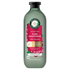 Herbal Essences Grapeseed Color Nurture: bouteille visible, nourrissement léger pour cheveux colorés.