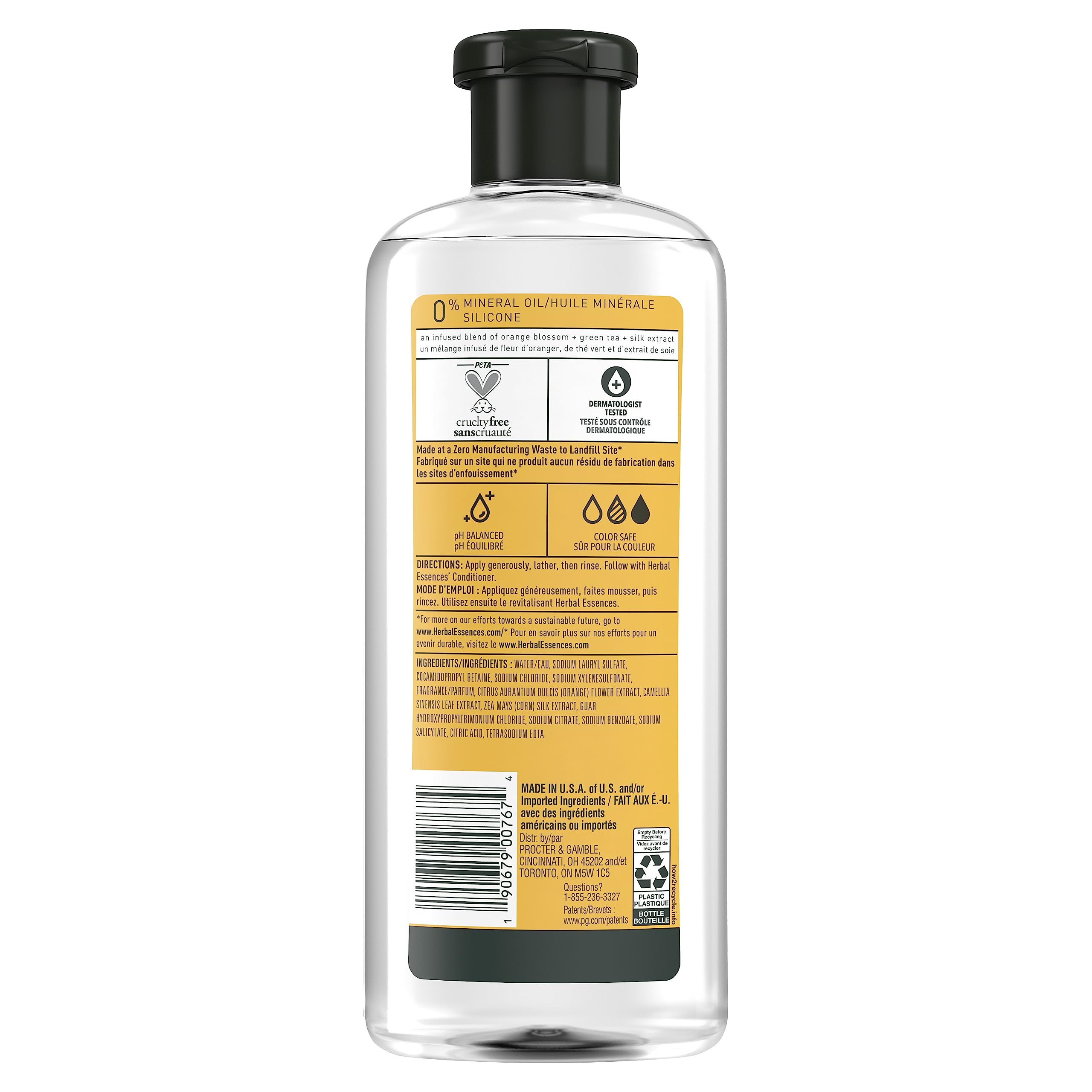 Herbal Essences Orange Citrus Volume Shampoo – mousse légère qui donne du corps aux cheveux.