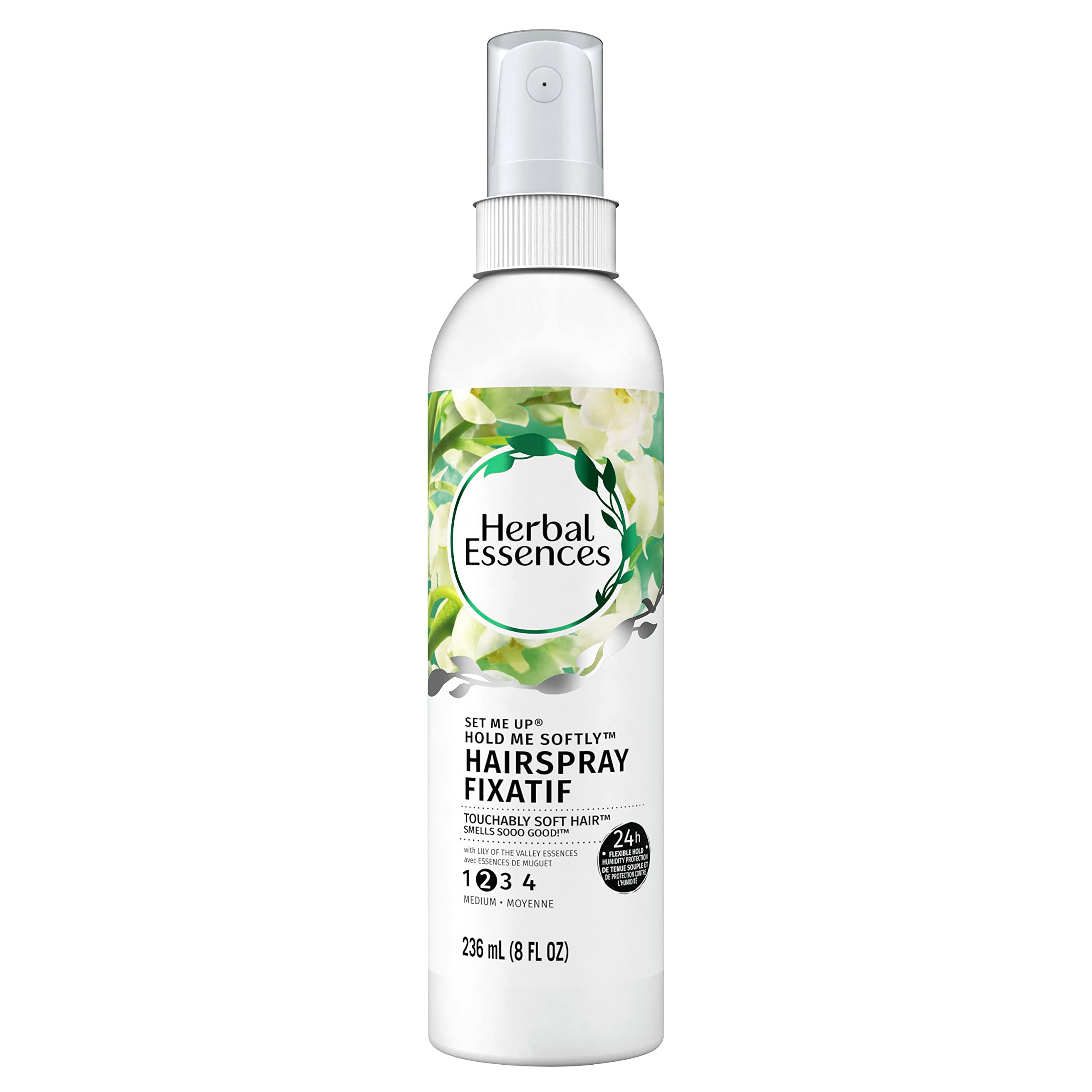 Herbal Essences Set Me Up fixatif en bouteille, maintien léger et parfum lily-valley
