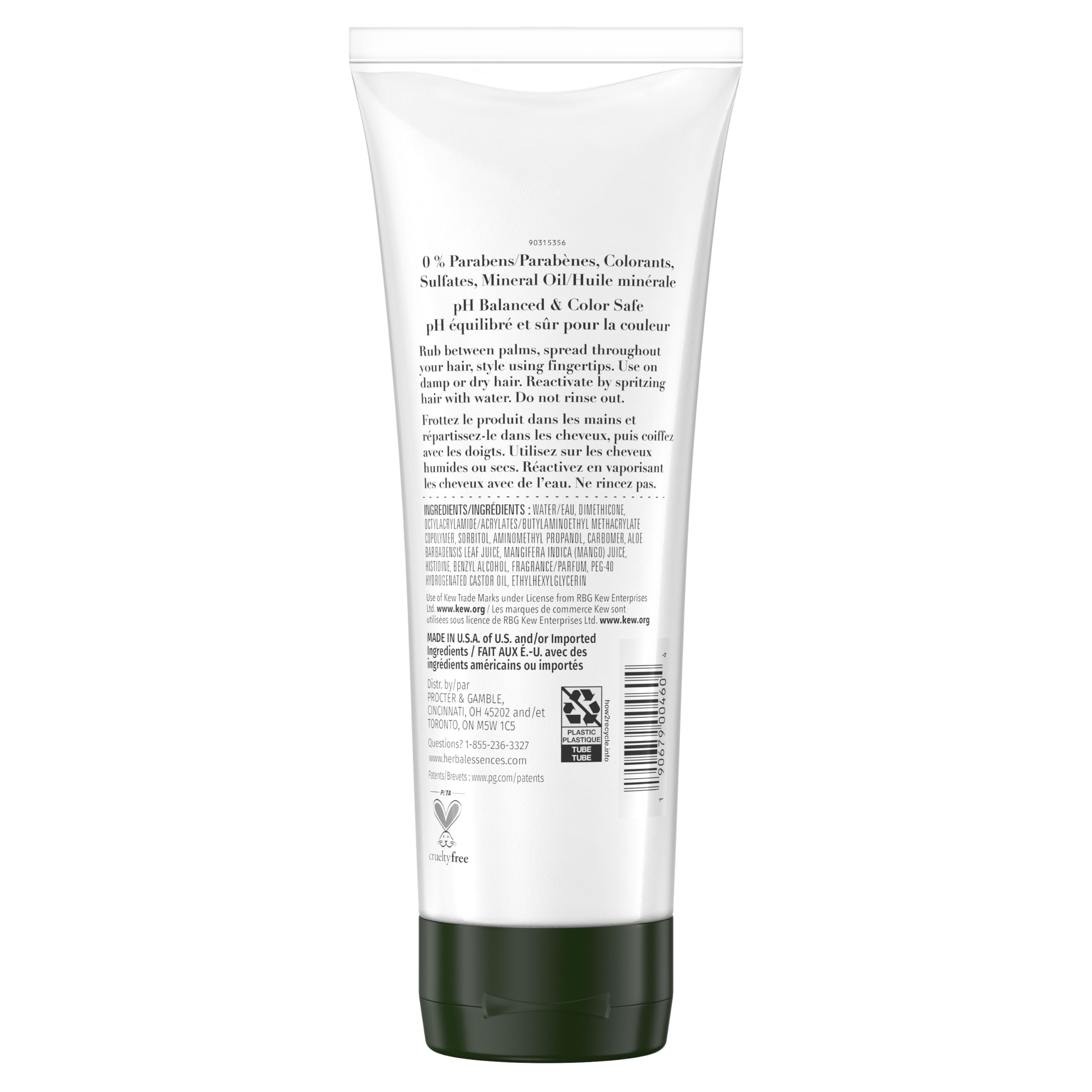 Herbal Essences Crème Définition Boucles Mangue Aloe – usage quotidien sans effort pour boucles définies.