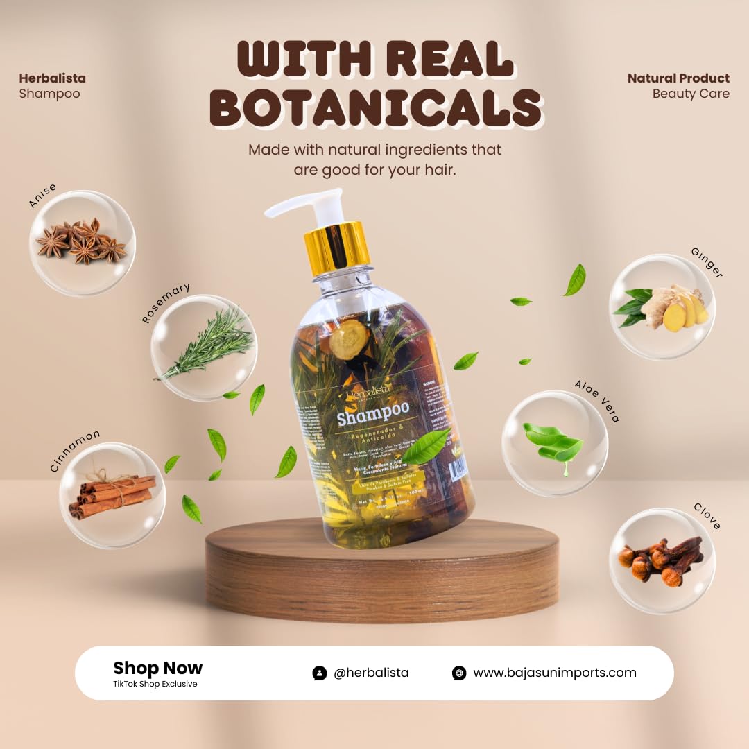 Épices cannelle dans Herbalista Viral Shampoo pour une expérience sensorielle riche.