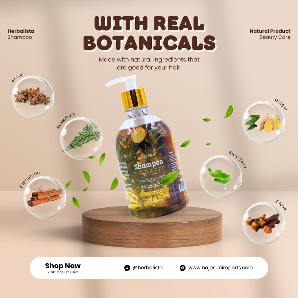 Épices cannelle dans Herbalista Viral Shampoo pour une expérience sensorielle riche.