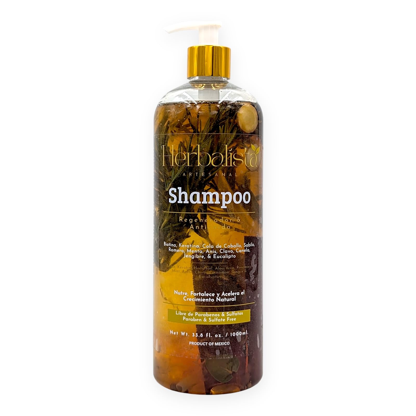 Gingembre frais dans Herbalista Viral Shampoo, sensation revitalisante du cuir chevelu.
