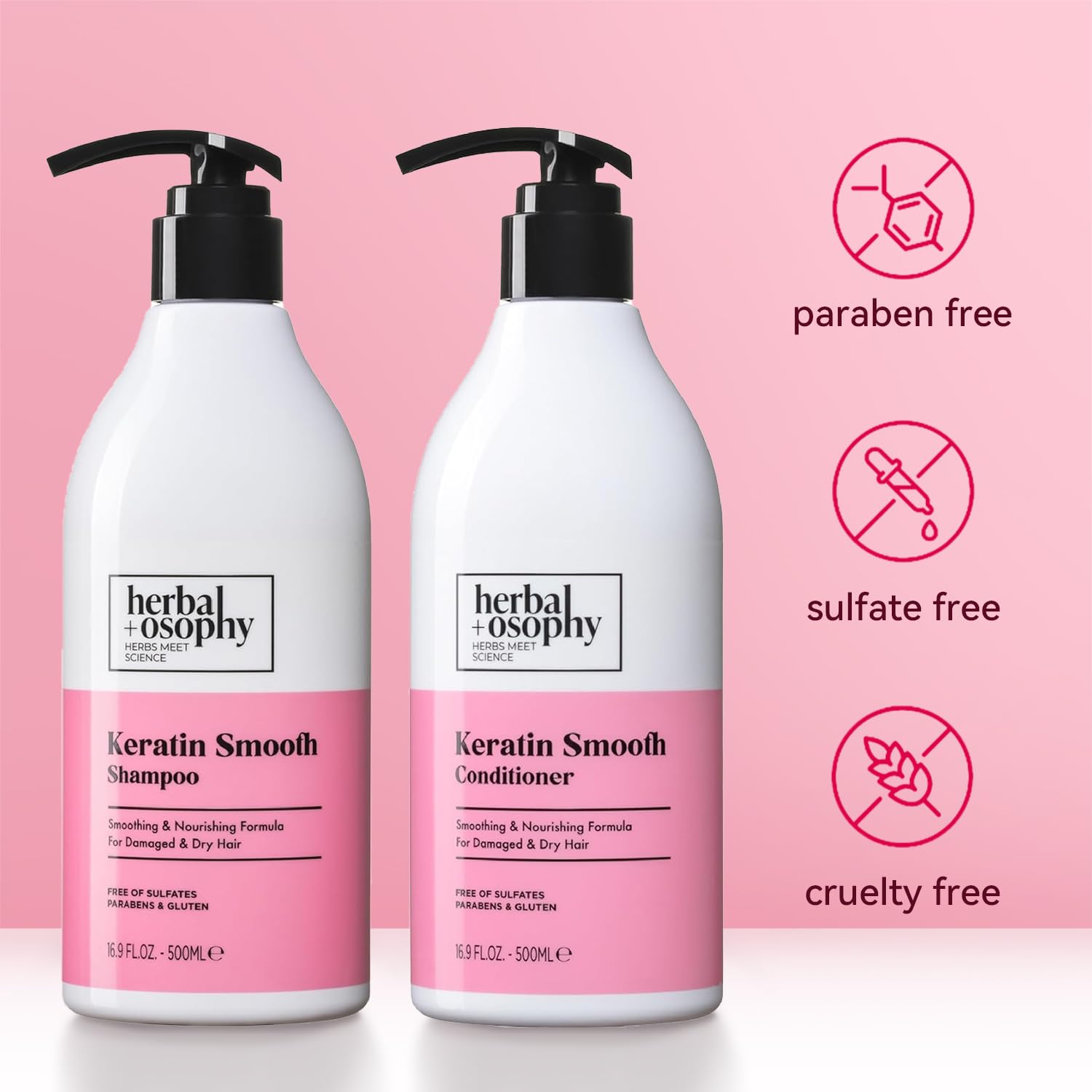 Cheveux doux et brillants après l’utilisation du duo Herbalosophy Keratine.