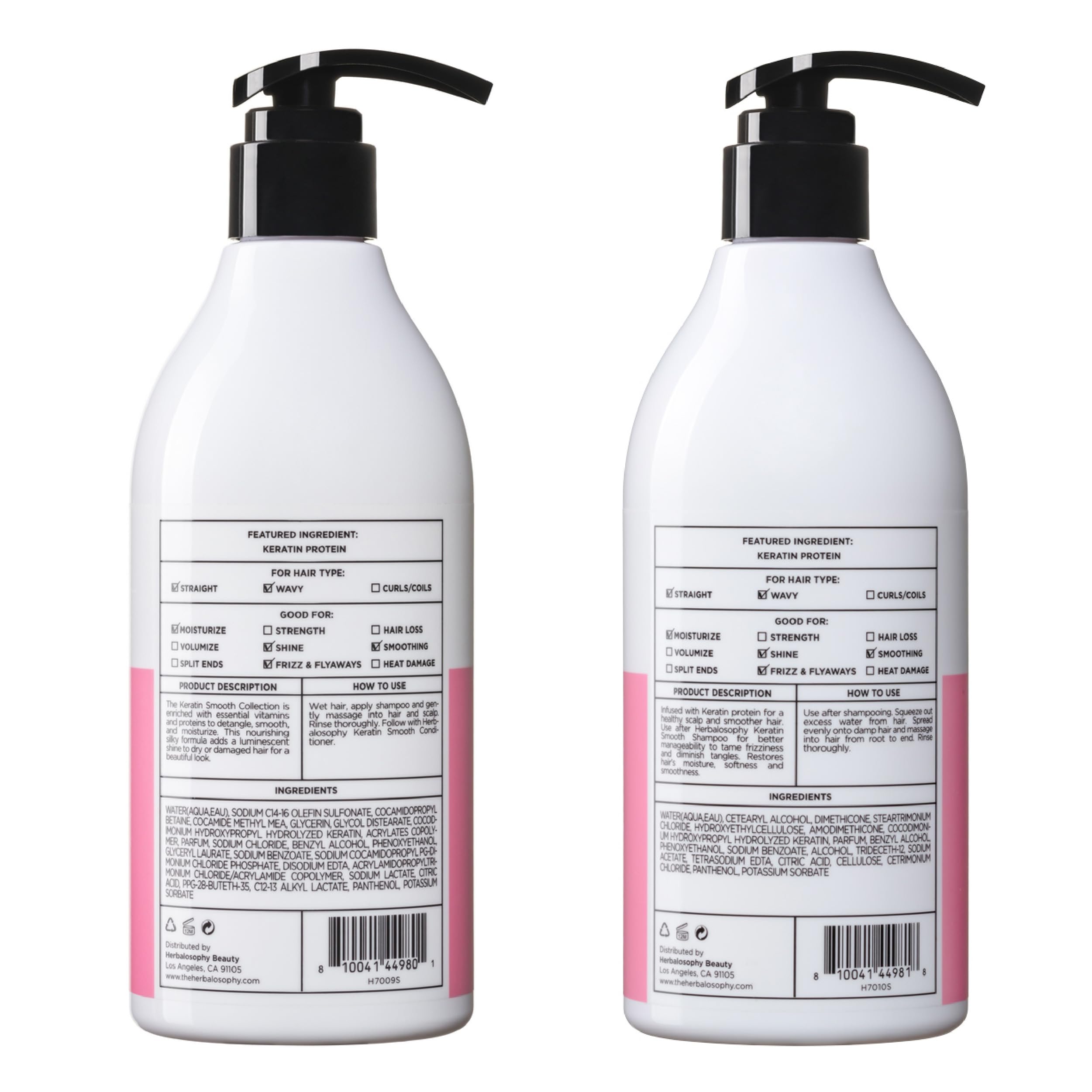 Ensemble soin Keratine Herbalosophy pour cheveux secs et abîmés.