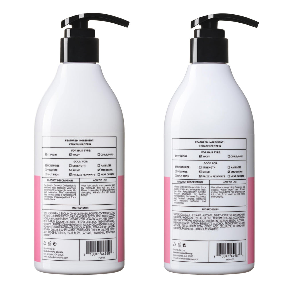 Ensemble soin Keratine Herbalosophy pour cheveux secs et abîmés.