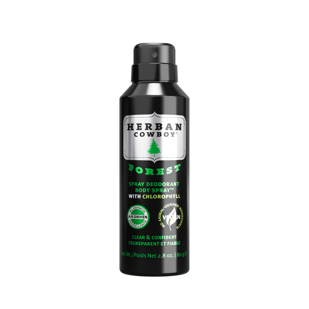 Herban Cowboy déodorant en spray sec, bouteille prête à l'emploi.