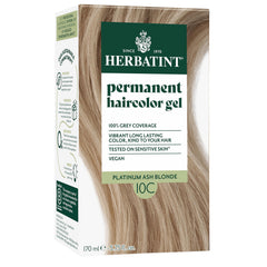 Herbatint 10C Platine Ash bouteille: couleur permanente sans ammoniaque couvre les gris.