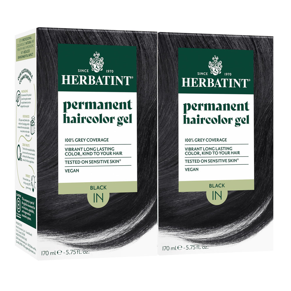 Herbatint 1N Noir, application crème – couverture des gris et effet naturel