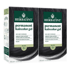 Herbatint 1N Noir, application crème – couverture des gris et effet naturel