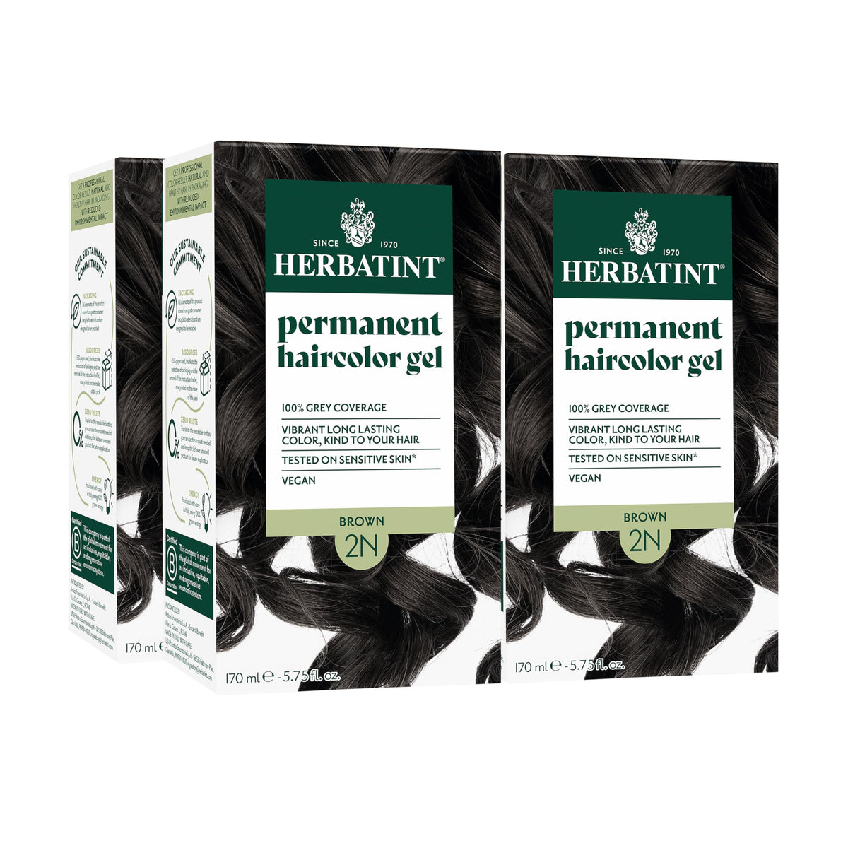 Herbatint 2N Brown – couverture gris 100% pour une chevelure homogène