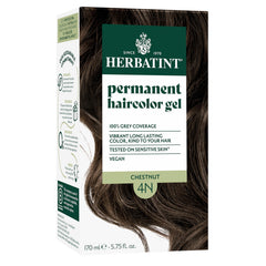 Herbatint 4N Châtain – couleur naturelle sans ammoniac sur la bouteille.