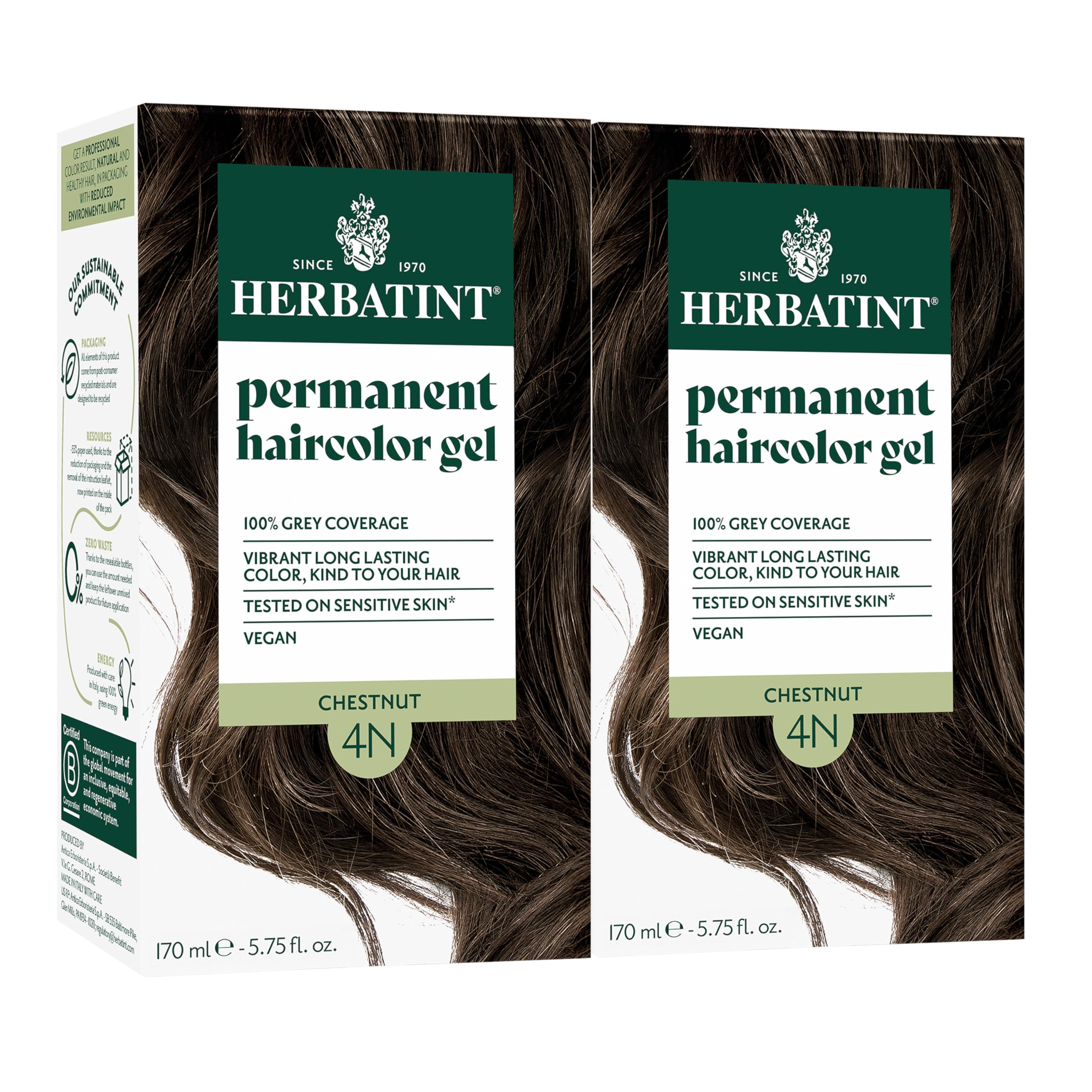 Herbatint 4N Chestnut – bouteille colorante facile à appliquer pour un rendu homogène.