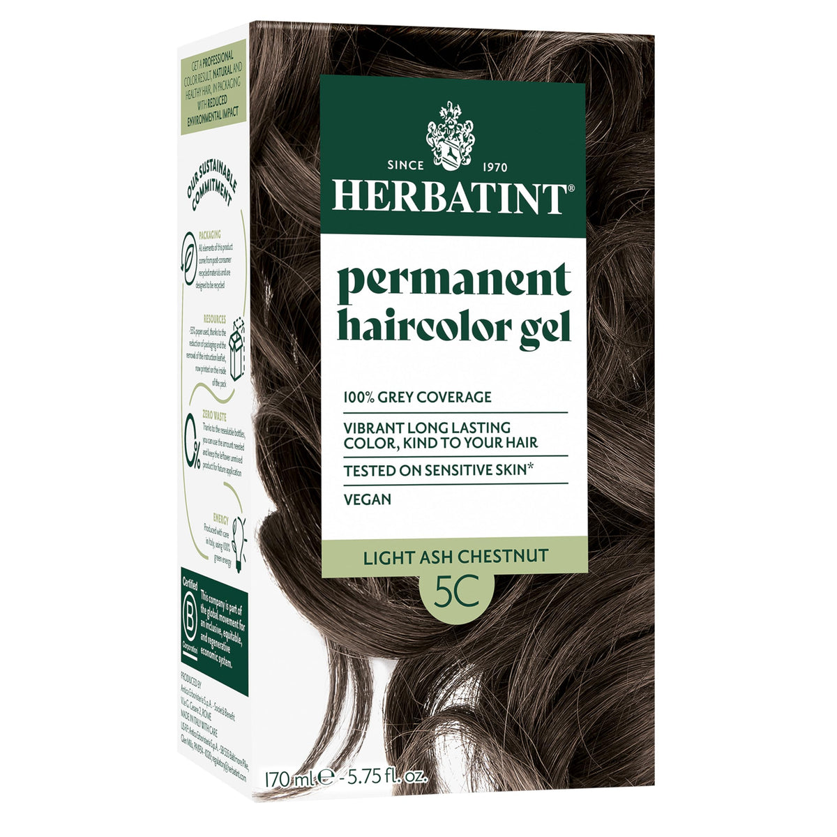 Herbatint bouteille couleur 5C châtain gris clair pour application précise