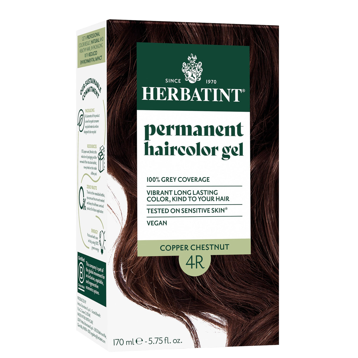 Herbatint coloration cheveux 4R cuivre châtain application précise et durable
