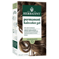Herbatint couleur permanente 7D Golden Blonde – bouteille prête pour l'application.