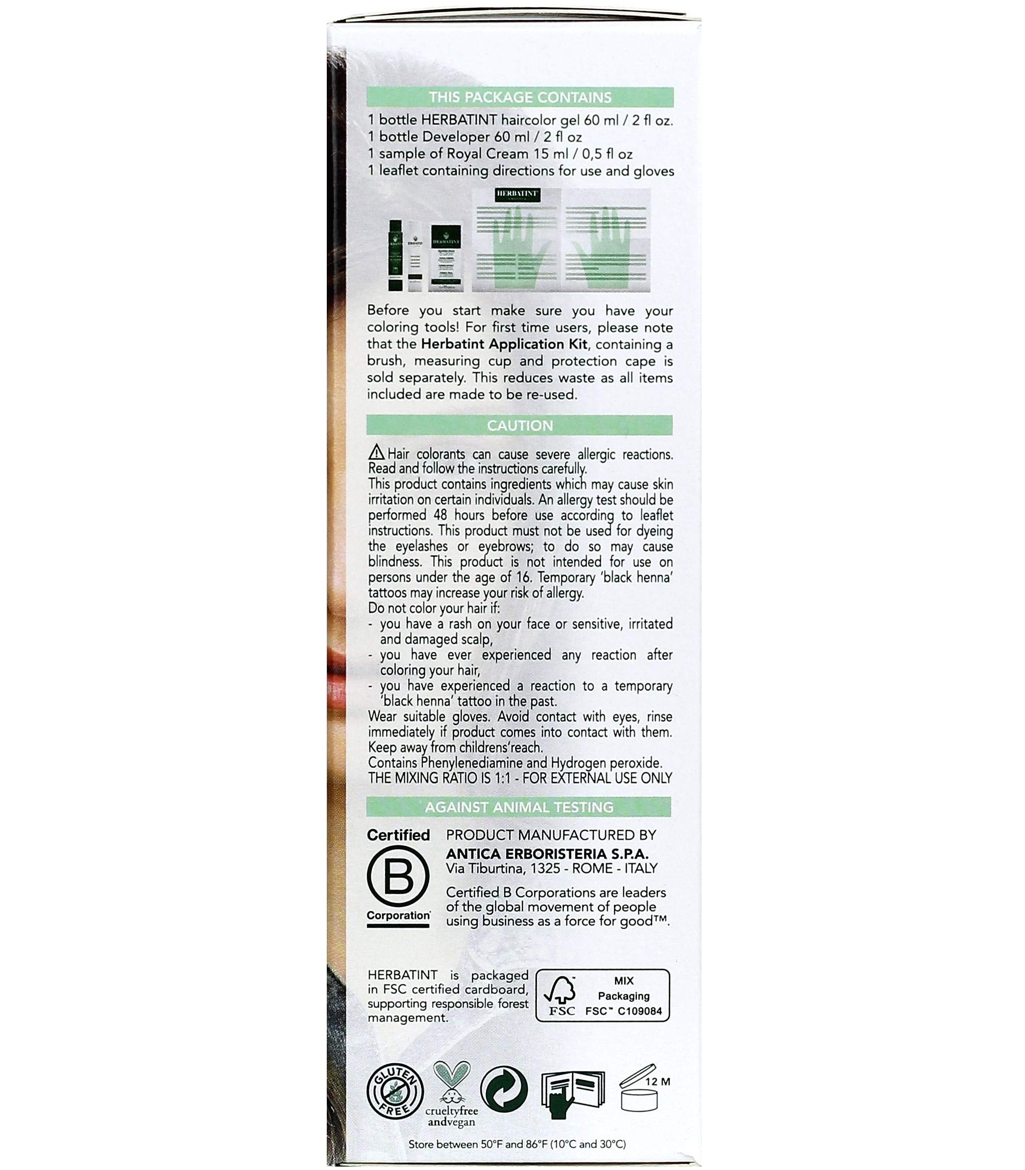 Herbatint gel coloration 7C blond cendré dans tube, application précise.