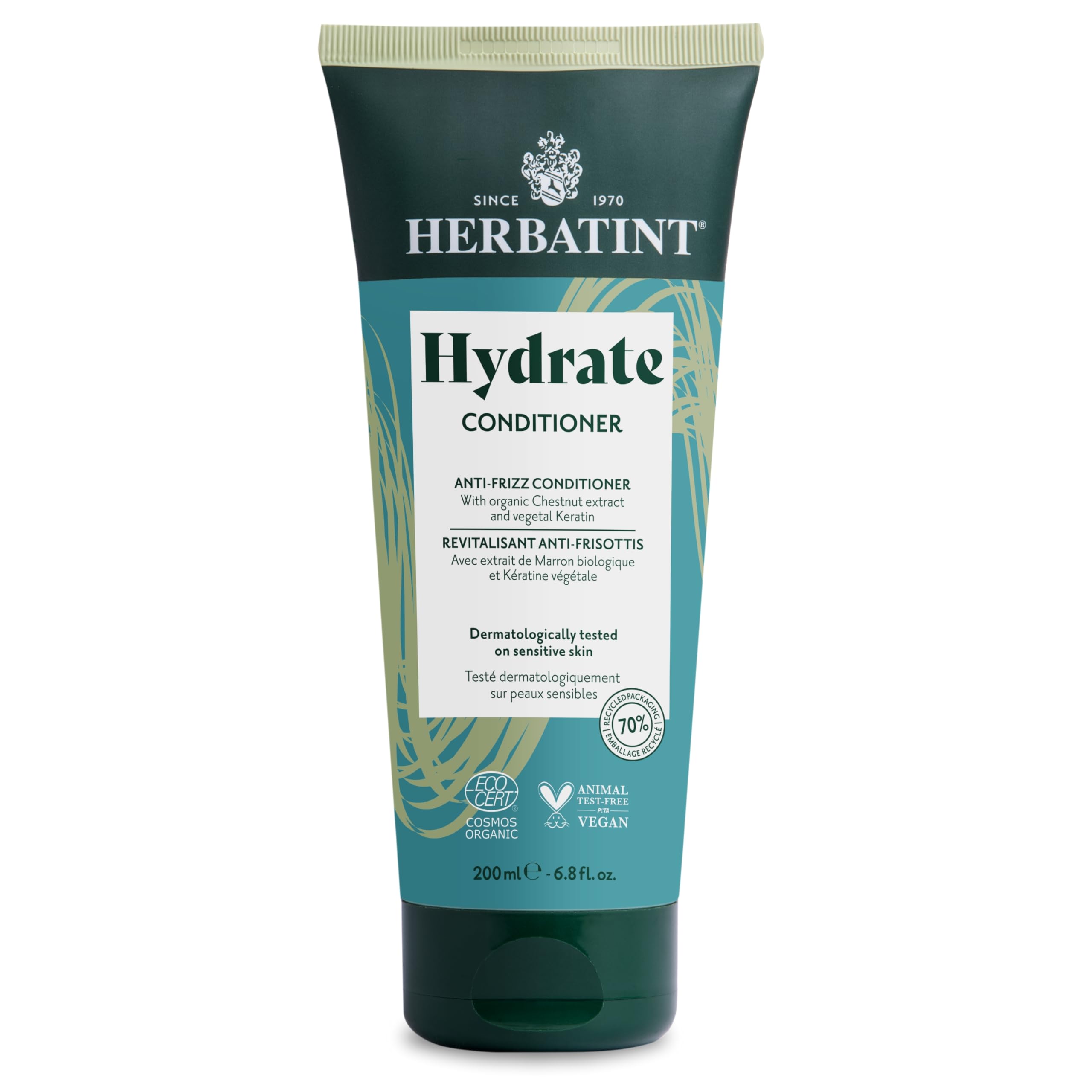 Herbatint Hydrate - Bouteille: hydratation en profondeur et éclat naturel.