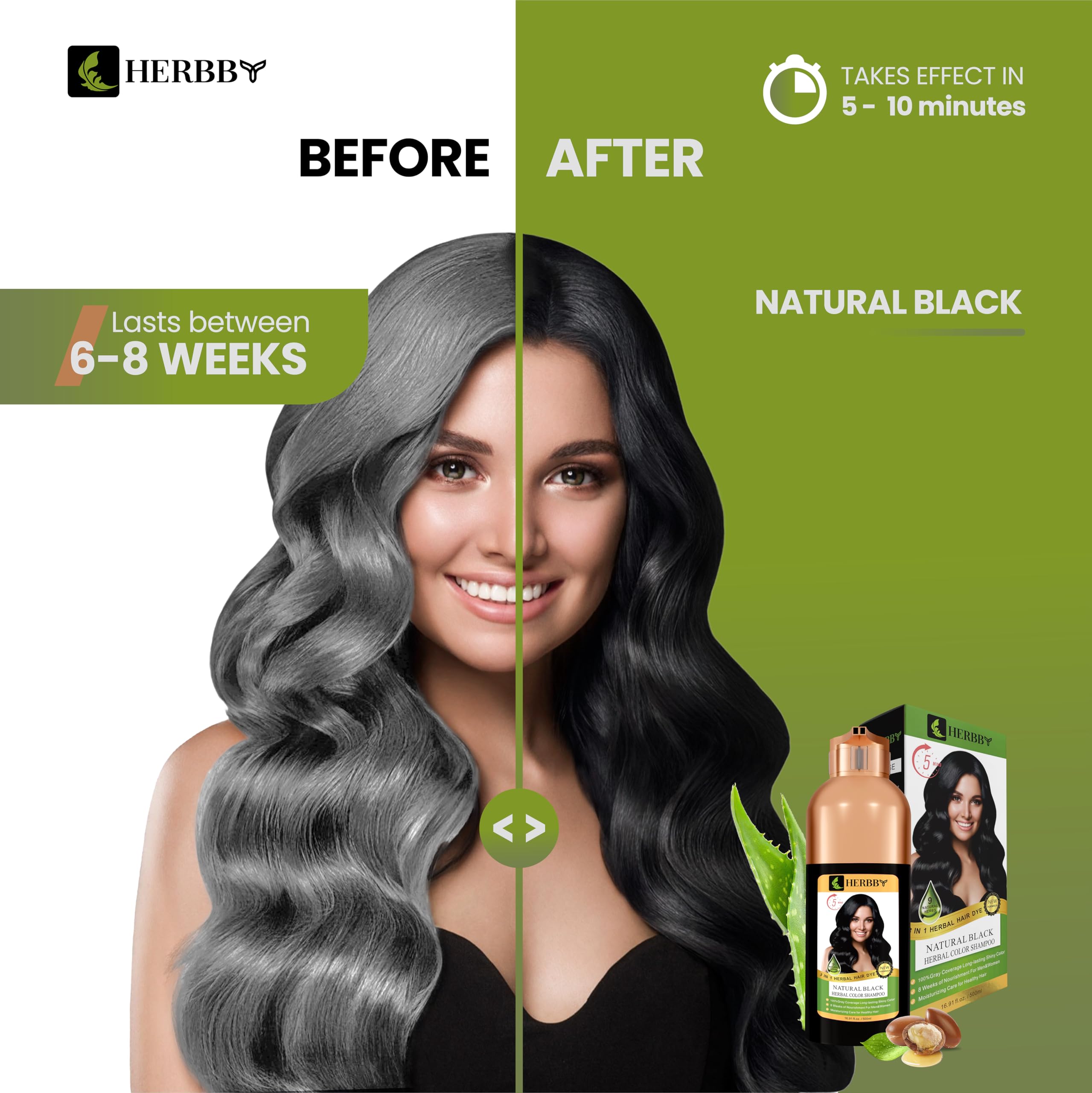 HERBBY 9 extraits herbales: formulation nourrissante pour cheveux sains.