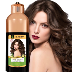 HERBBY shampoing coloration cheveux gris – bouteille 500 ml couverture efficace des racines