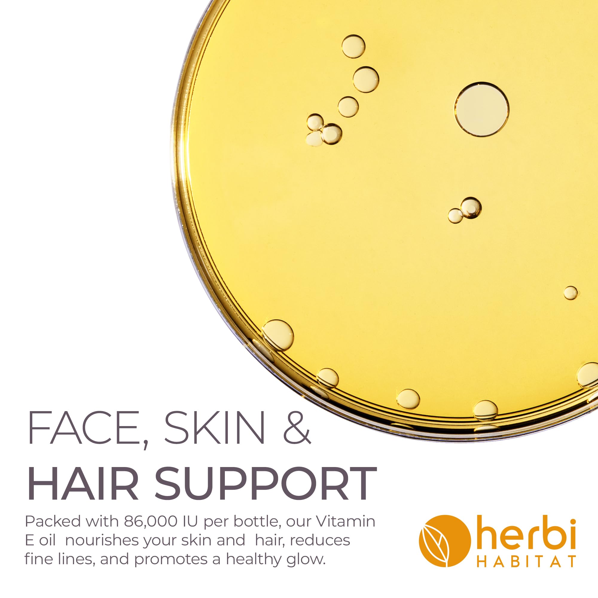 Herbi Habitat huile vitamine E cheveux: nourrissants pour brillance et force.