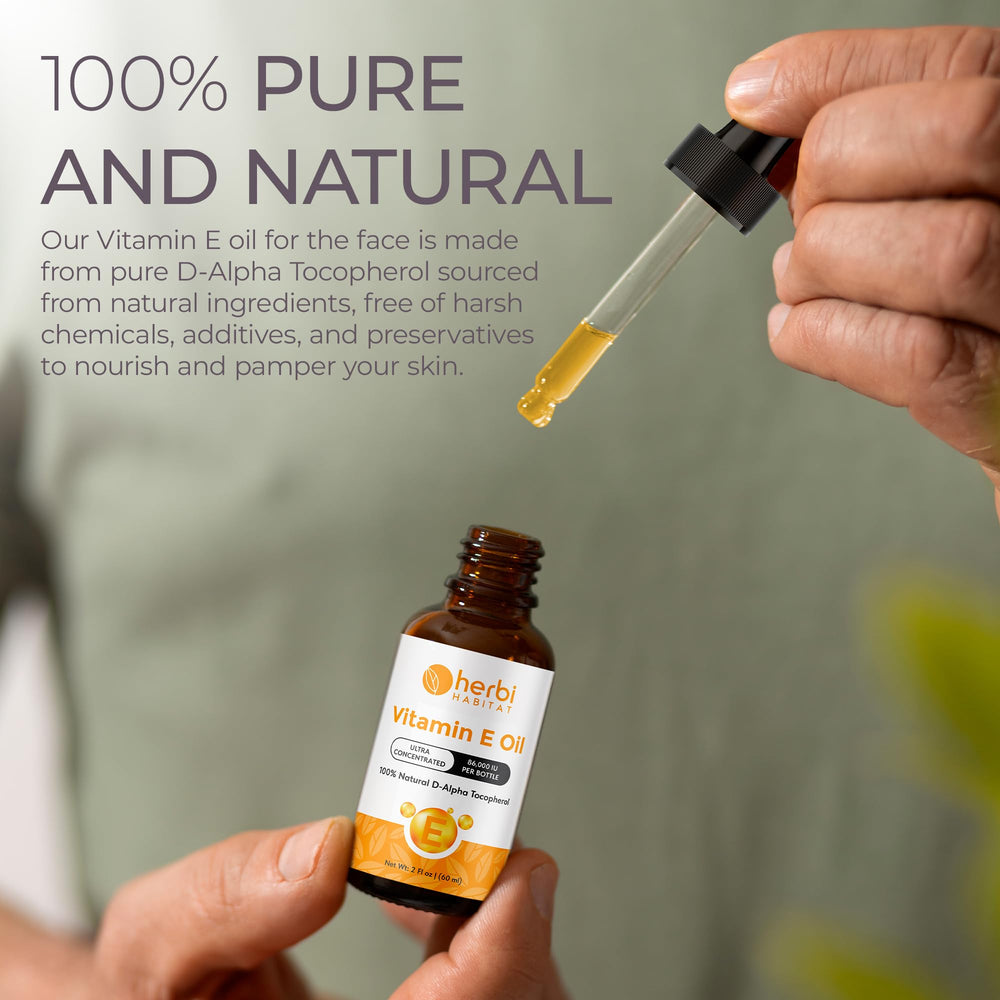 Herbi Habitat huile vitamine E utilisation quotidienne: soin rapide.