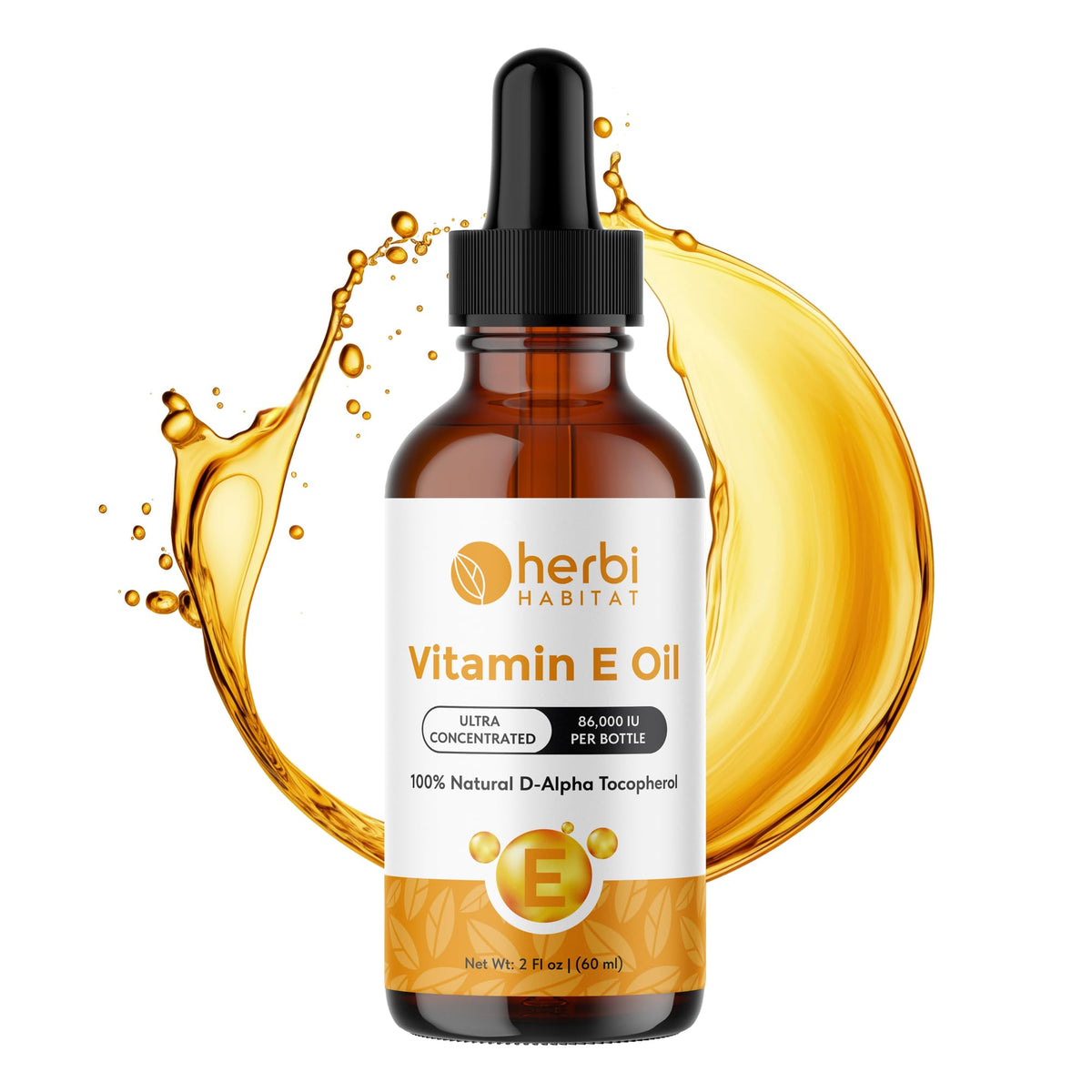 Herbi Habitat huile vitamine E visage: douceur et hydratation durable.