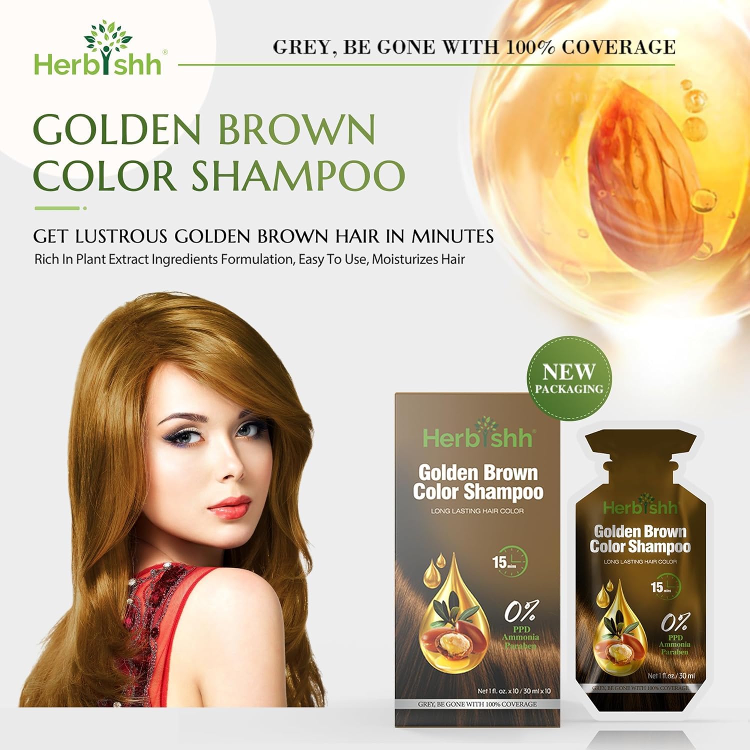 Herbishh argan oil ingredient for deep hydration on hair