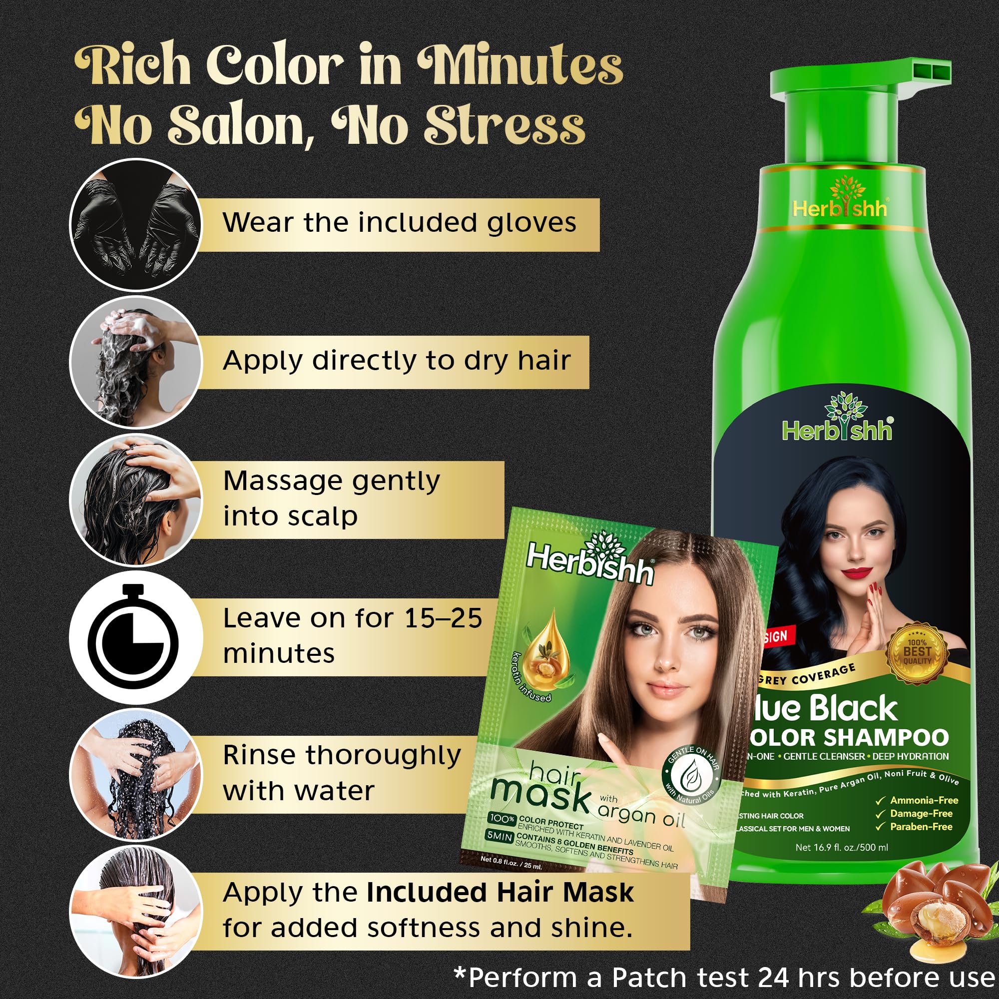 Herbishh Color Shampoo – huile d'olive apporte douceur et force.
