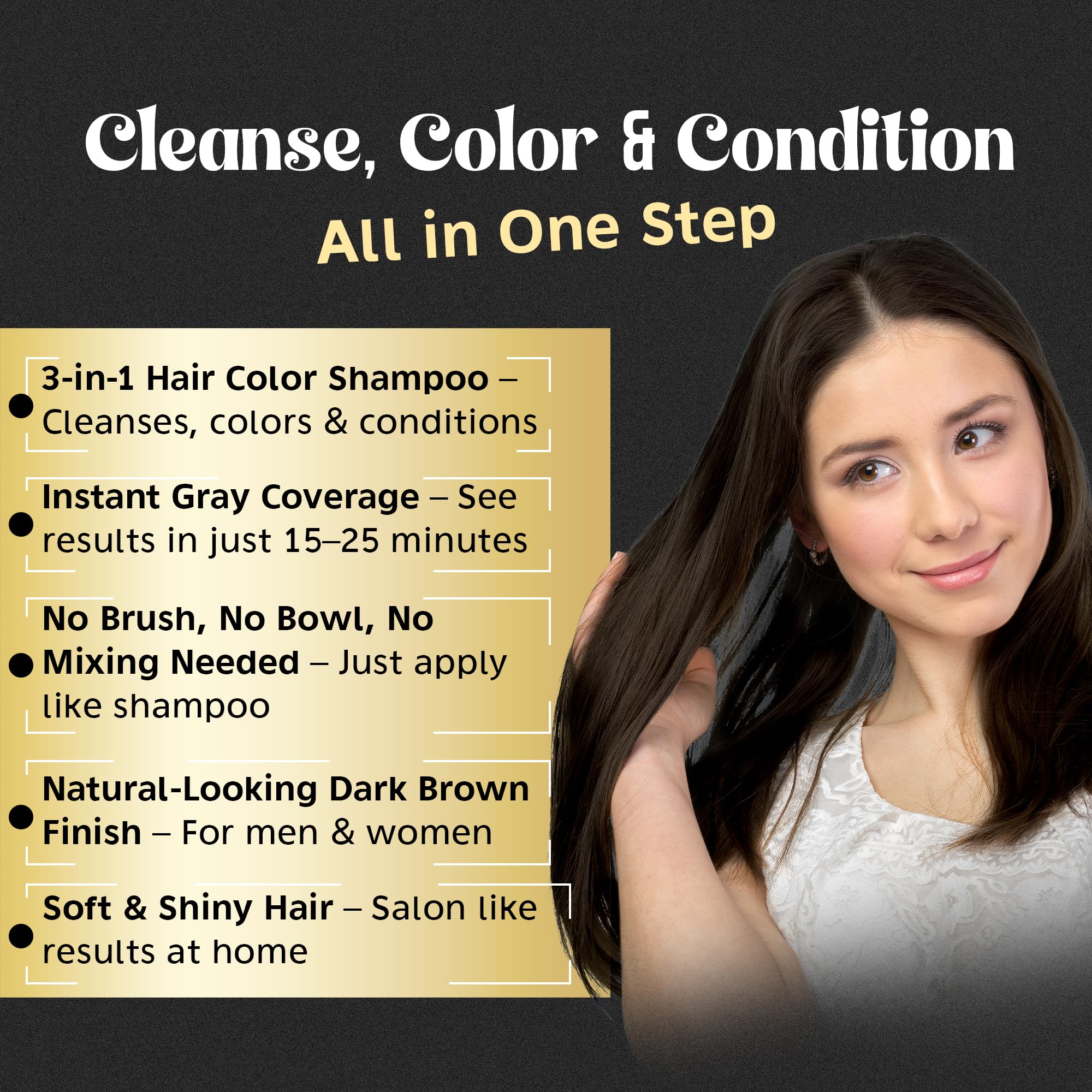 Herbishh Hair Color Shampoo – Application rapide en 5 a 10 minutes pour cheveux gris.
