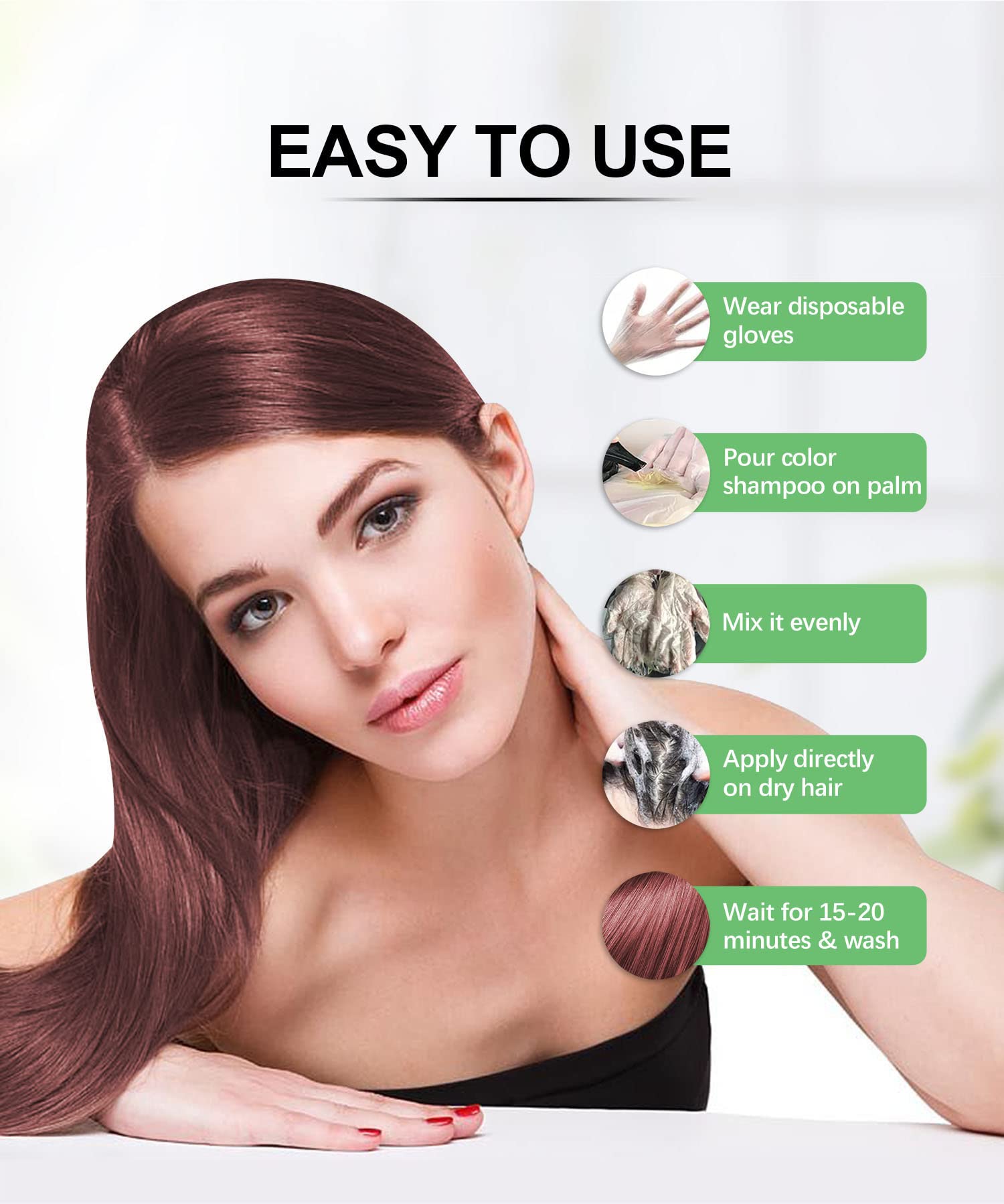 Massage cuir chevelu facilite l application et l uniformité de la couleur