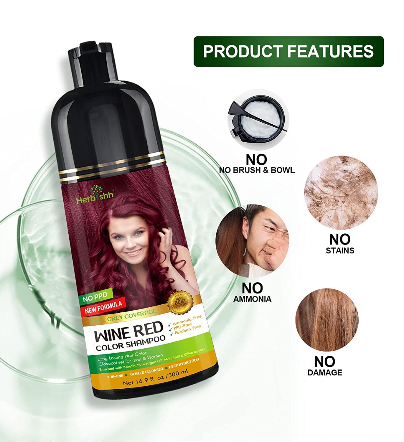 Huile d’argan hydratante pour nourrir les mèches Herbishh