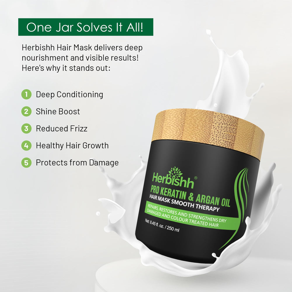 Herbishh Masque Argan application soin cheveux, routine maison spa.