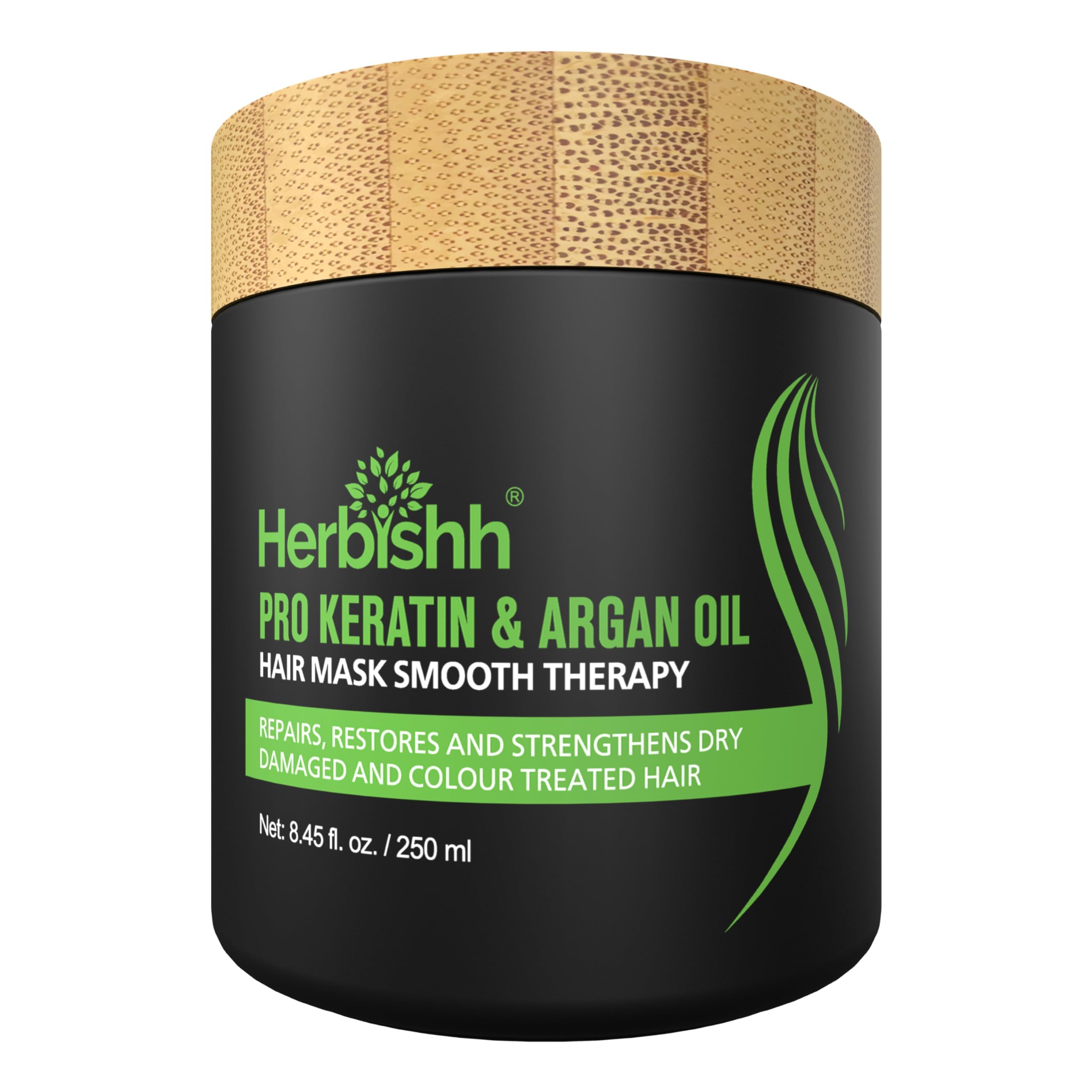 Herbishh Masque Argan pot 100 ml, soin nourrissant pour cheveux secs.