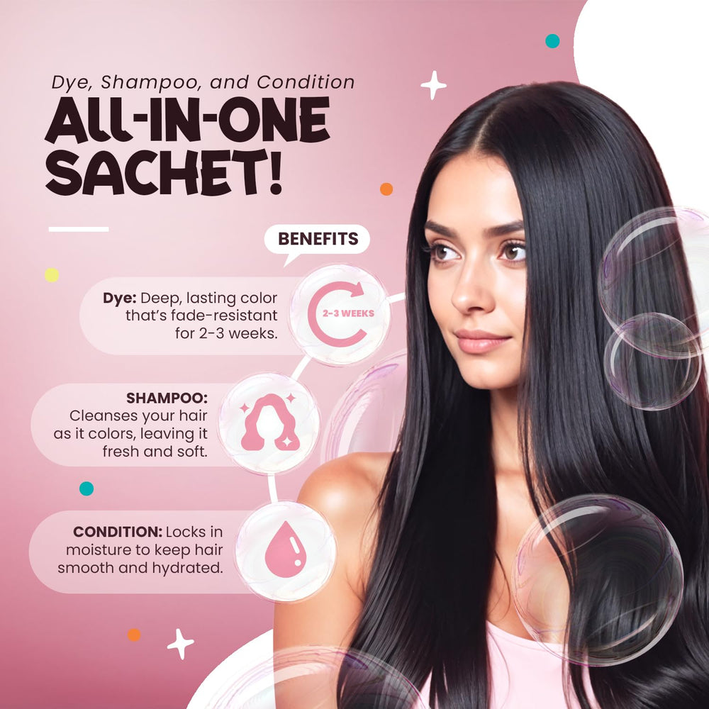 Herbishh mousse colorante en bulles couleur noire uniforme.